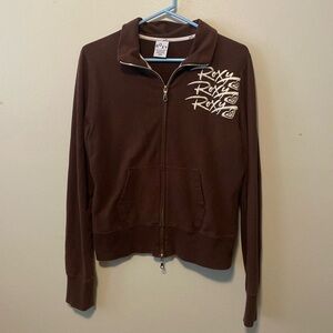 Roxy zip up brown jacket